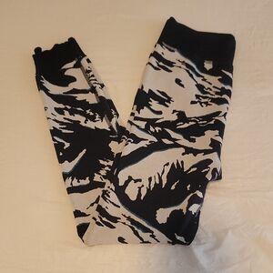 SWEATY BETTY Blue & White Patterned -- Thermal Joggers